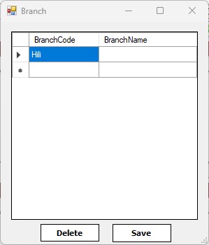 Branch master window